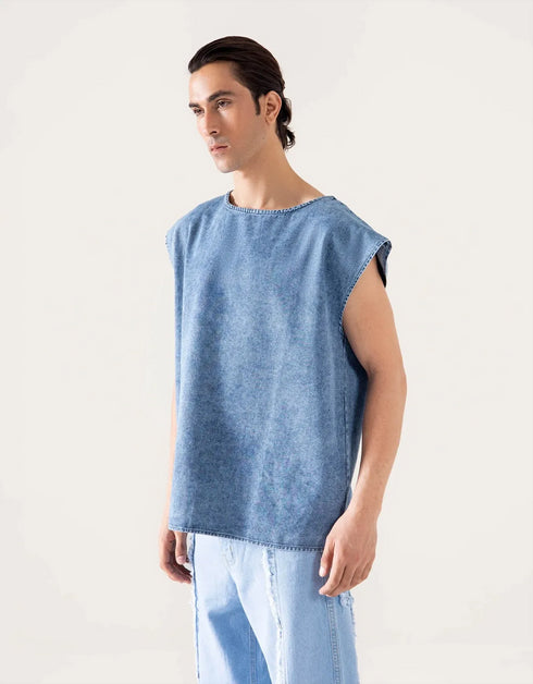 FADED DENIM TANK TOP